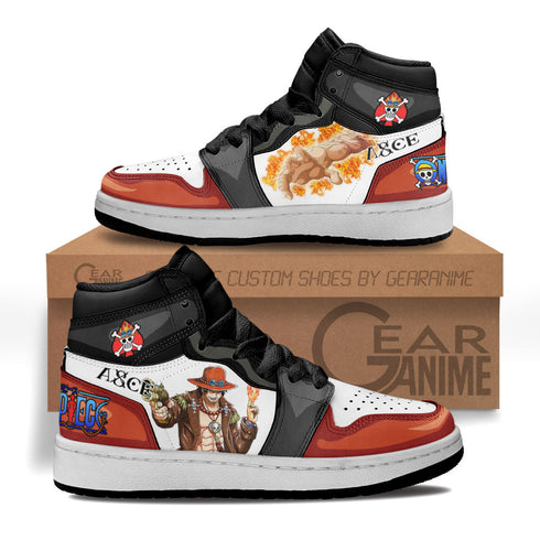 Ace Kids Sneakers Custom OP Anime Shoes For Kids